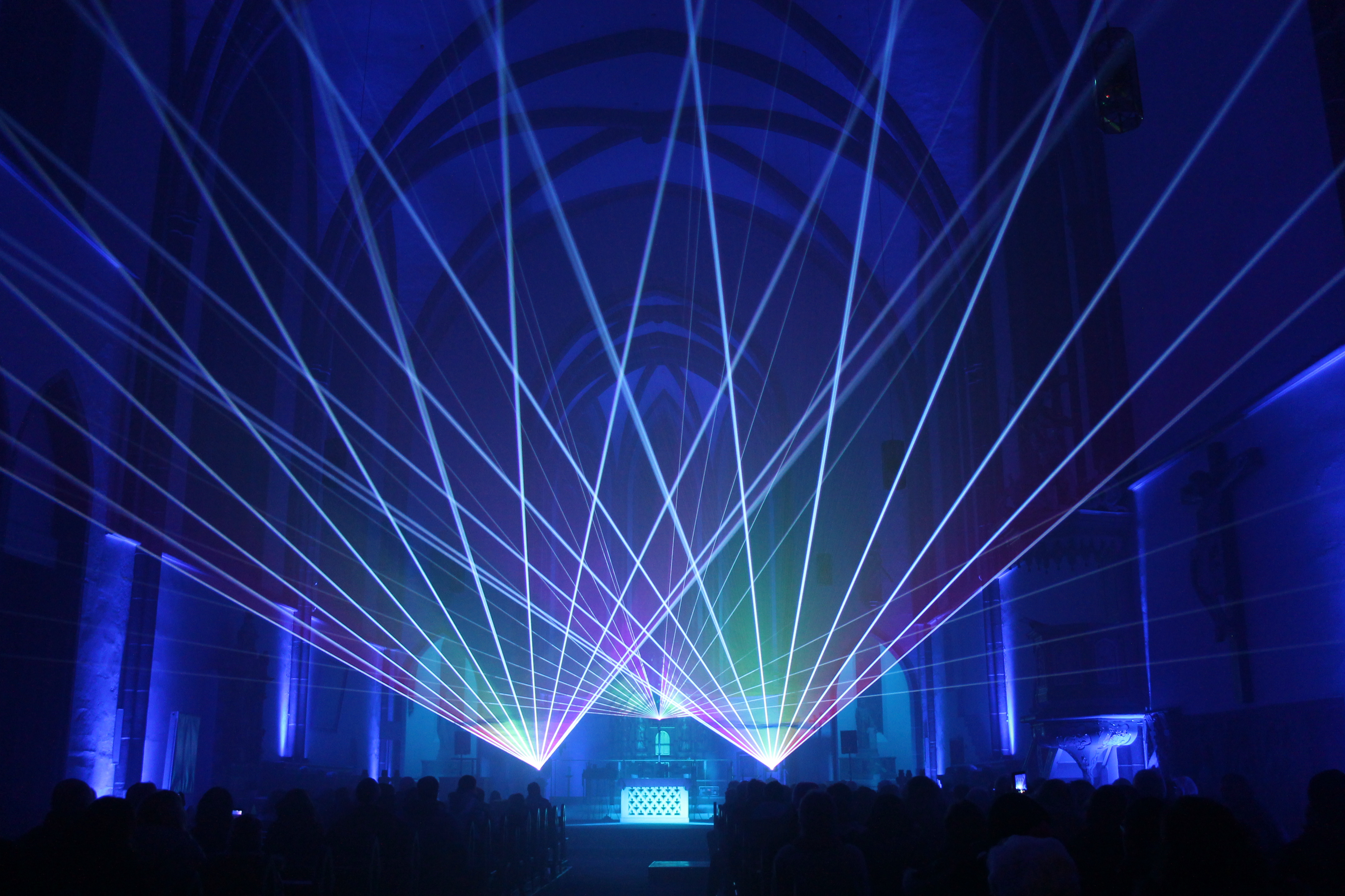 Lasershow zum Jahresabschlussgottesdienst